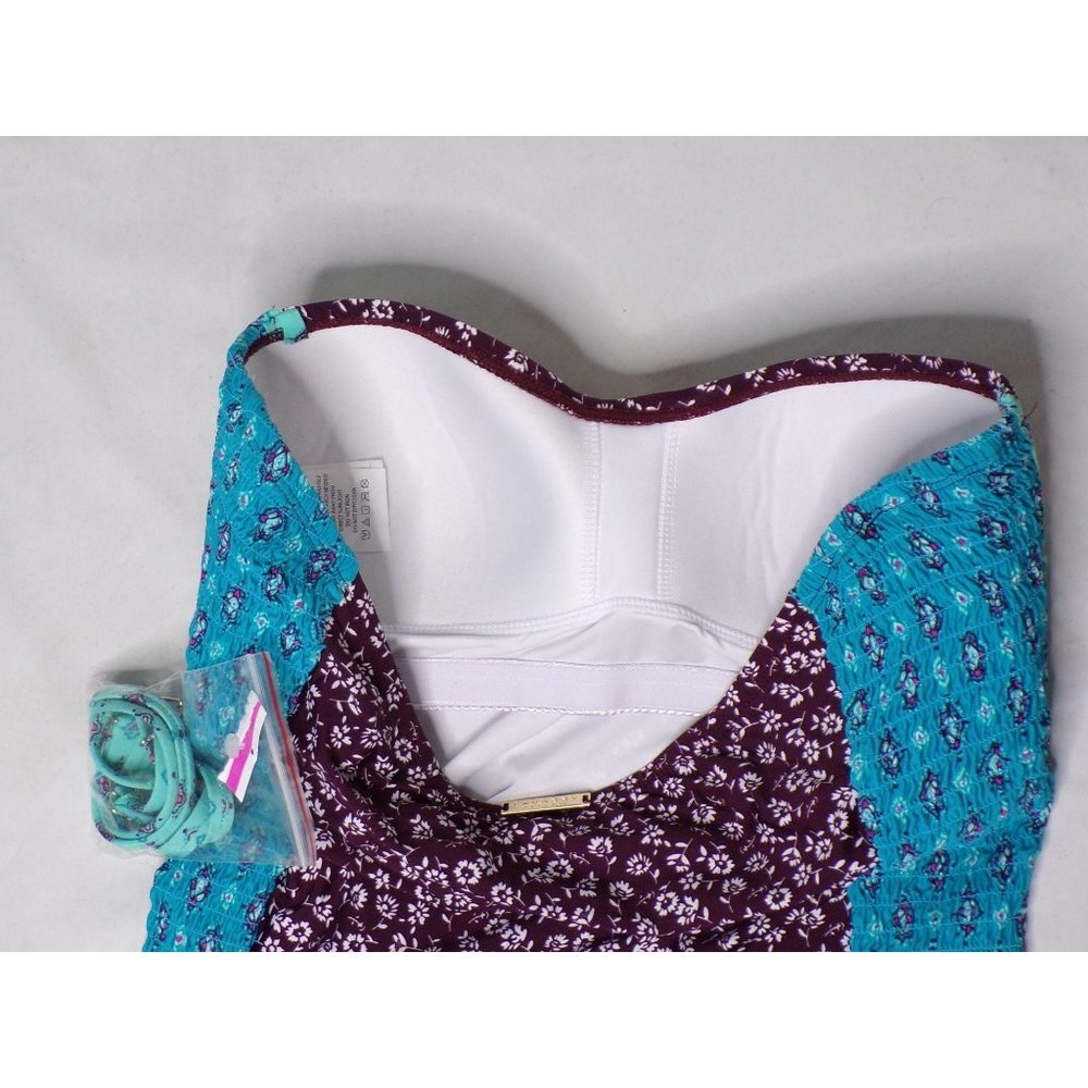 LAUNDRY by Shelli Segal Floral Bandeau Swimsuit - Picture 8 of 8